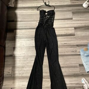 Chic Black Lace Corset Jumpsuit